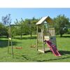 Holz-Spielturm 'Salamander' natur Rutsche, Kletterwand und 2 Schaukeln 290 x 340 x 270 cm