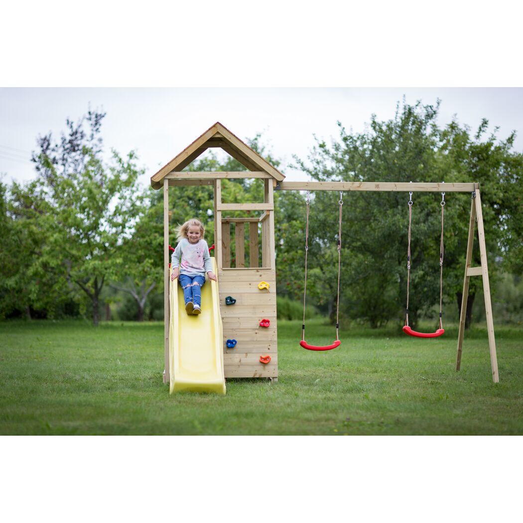 Spielturm 'Giraffe' Natur Kiefernholz 280 x 340 x 270 cm