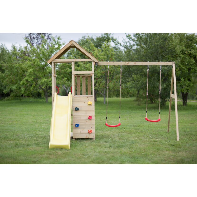Spielturm 'Giraffe' Natur Kiefernholz 280 x 340 x 270 cm