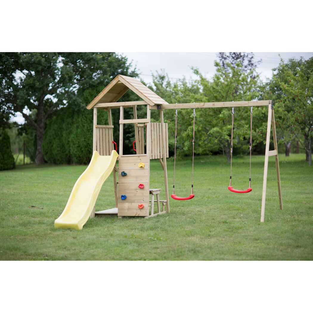 Spielturm 'Giraffe' Natur Kiefernholz 280 x 340 x 270 cm