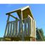Holz-Spielturm 'Flamingo' natur Rutsche, Kletterwand, 2 Schaukeln und Picknicktisch 280 x 340 x 270 cm