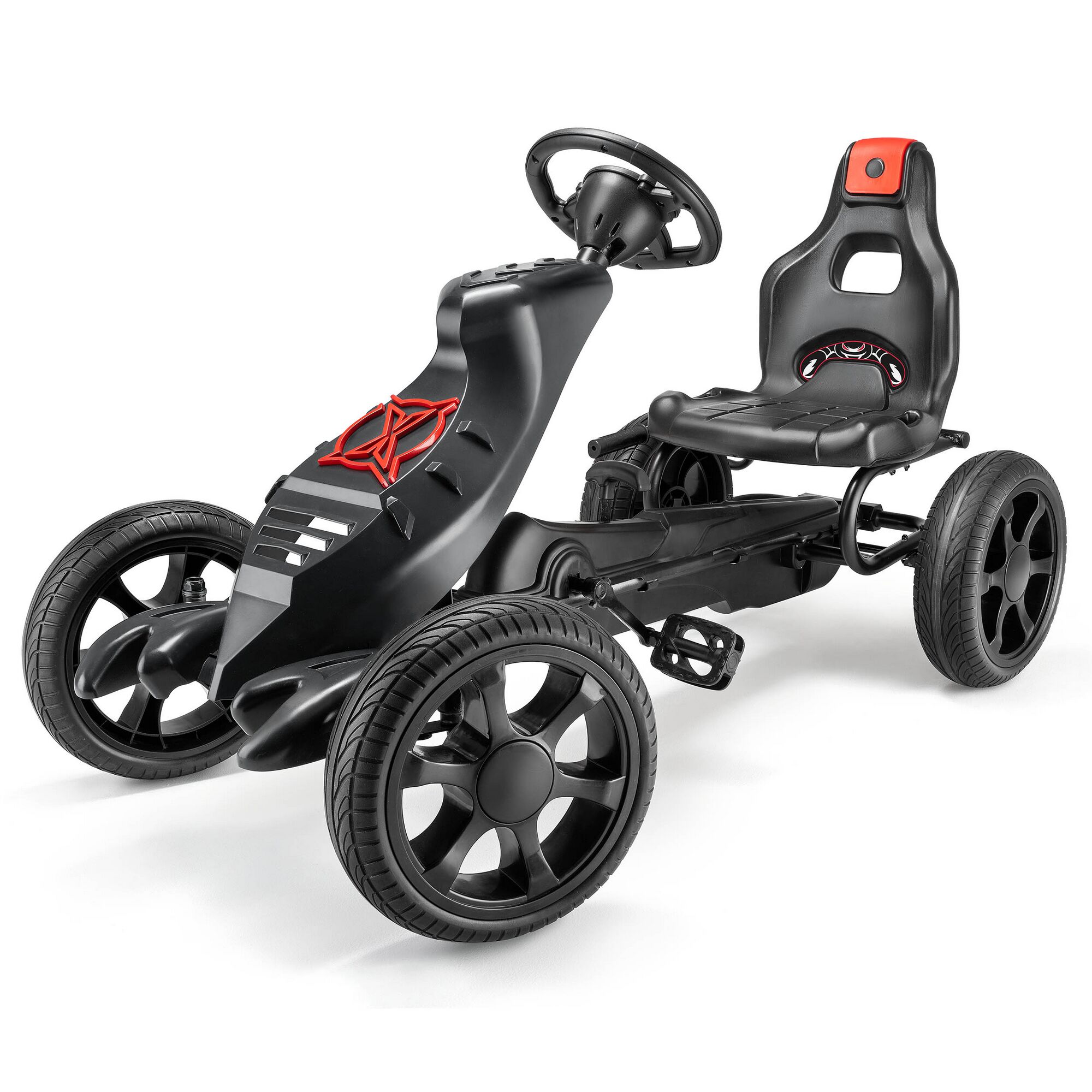 Schwarzes Go-Kart Venom mit roten Details