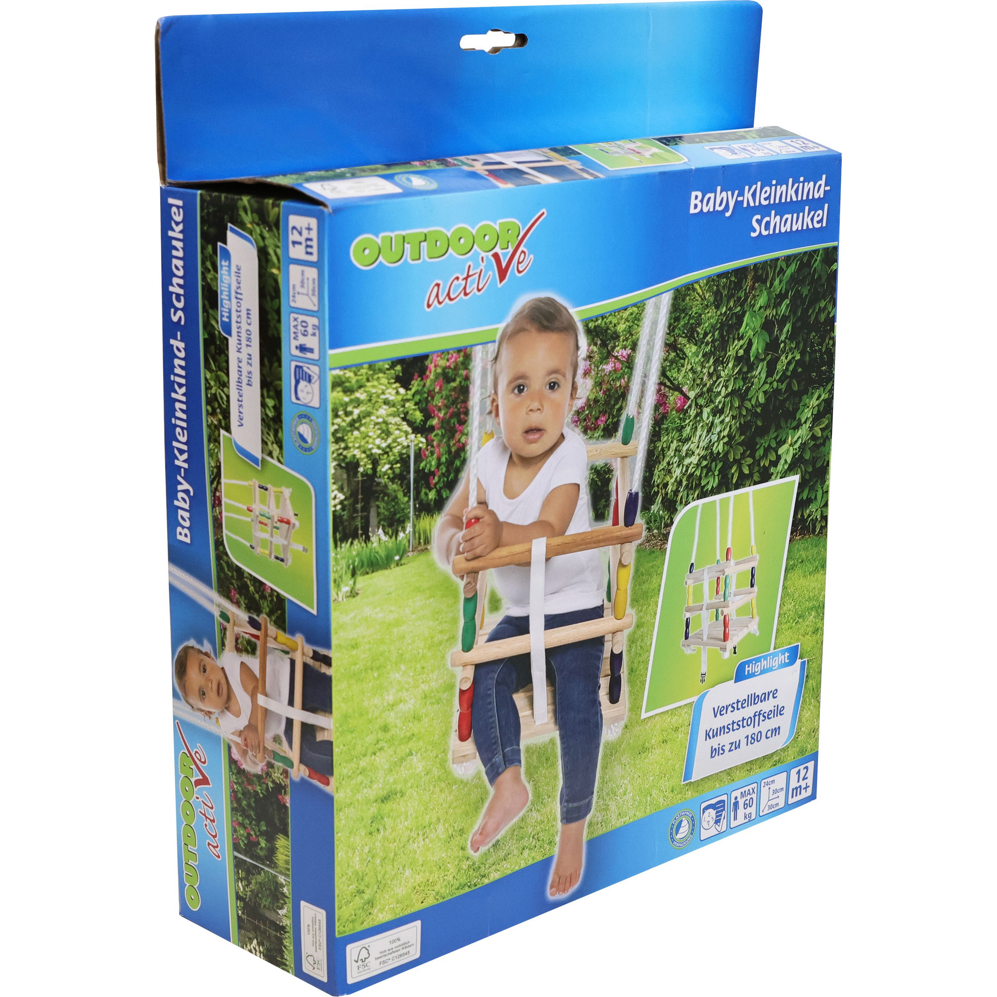 Gitterschaukel 'Outdoor Active' Naturholz 30 x 30 cm