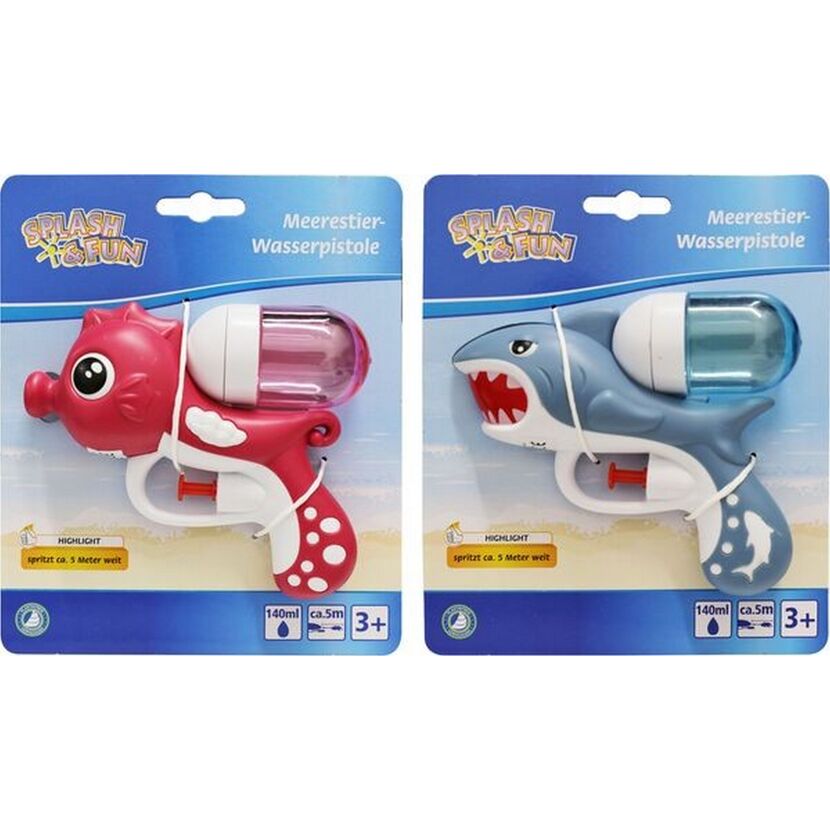 Wasserpistole 'Splash & Fun Meerestier' 13 cm 2 Farben sortiert
