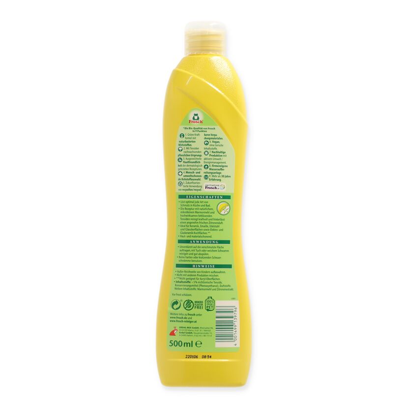 Frosch Zitronen-Scheuermilch 500 ml Flasche