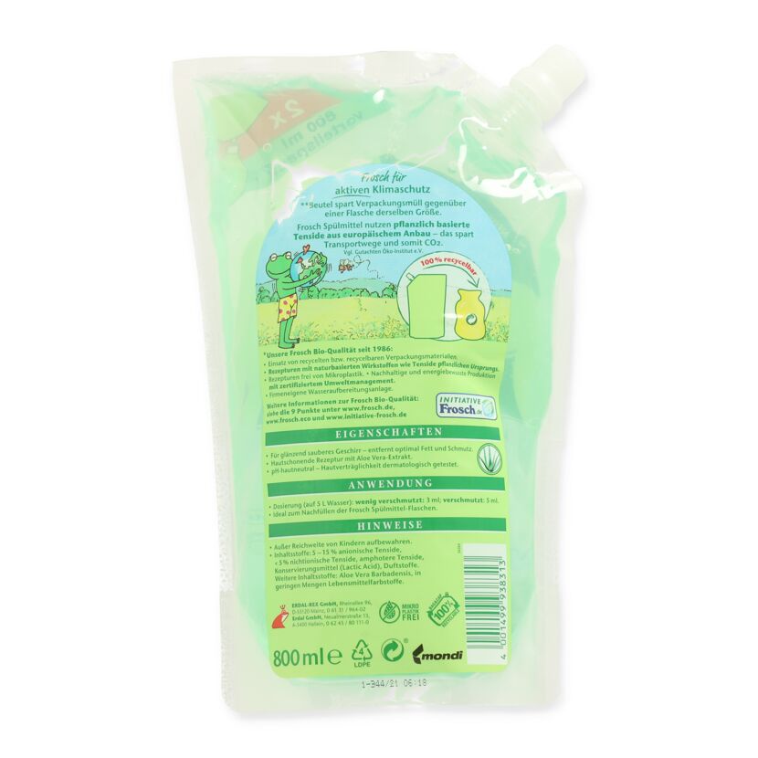 Frosch Spülmittel Aloe Vera Nachfüllbeutel 800 ml