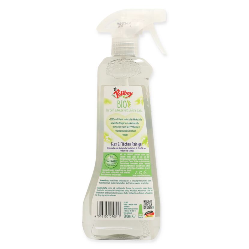 Poliboy Bio Glas- & Flächenreiniger 500 ml Flasche