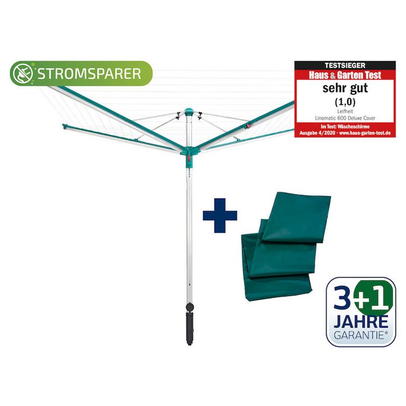 Leifheit Linomatic 600 Deluxe Wäschespinne mit Schutzhülle