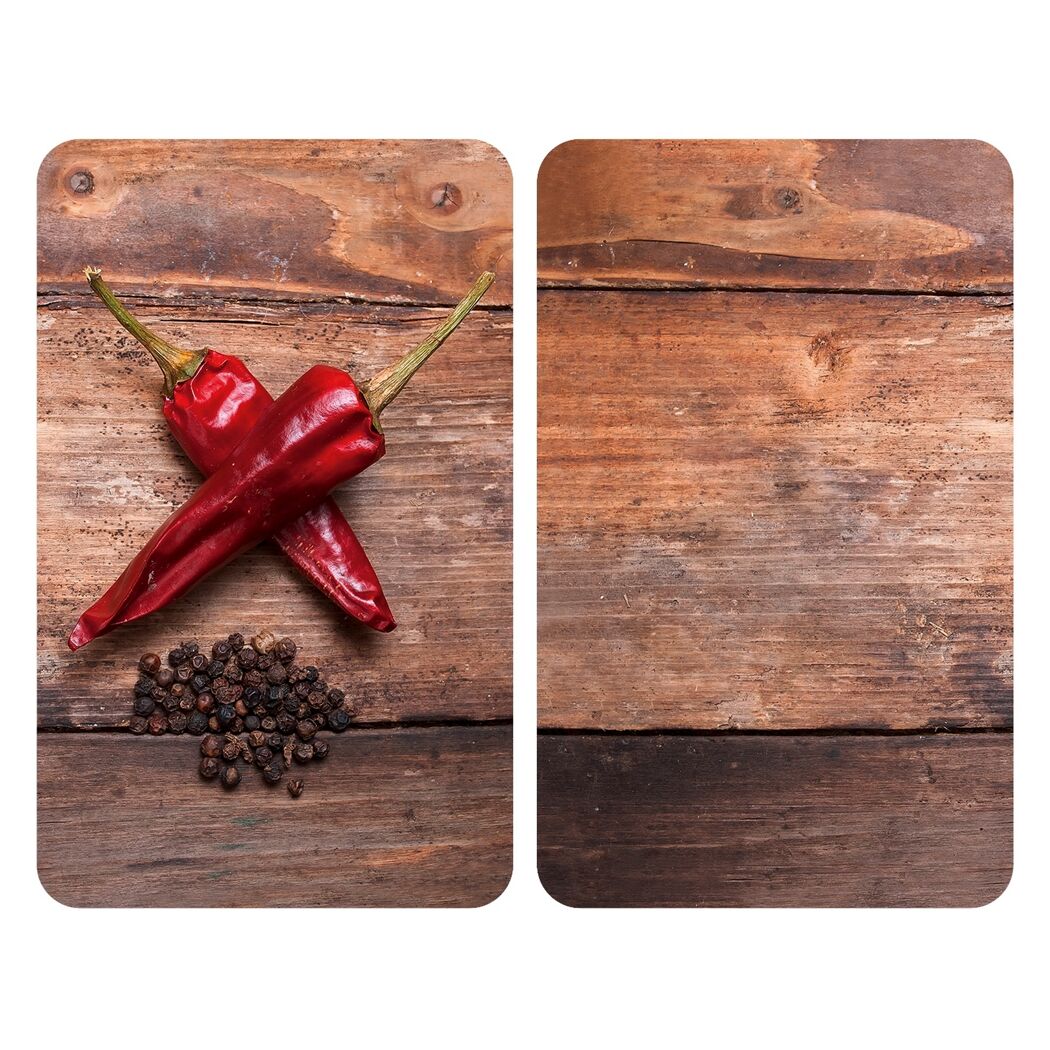 Glasabdeckplatte 'Pepper' 52 x 30 cm 2er Set