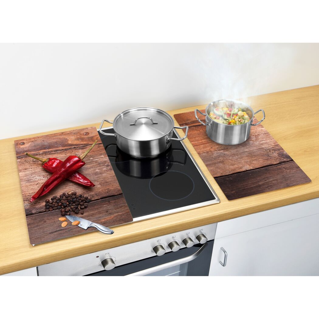 Glasabdeckplatte 'Pepper' 52 x 30 cm 2er Set