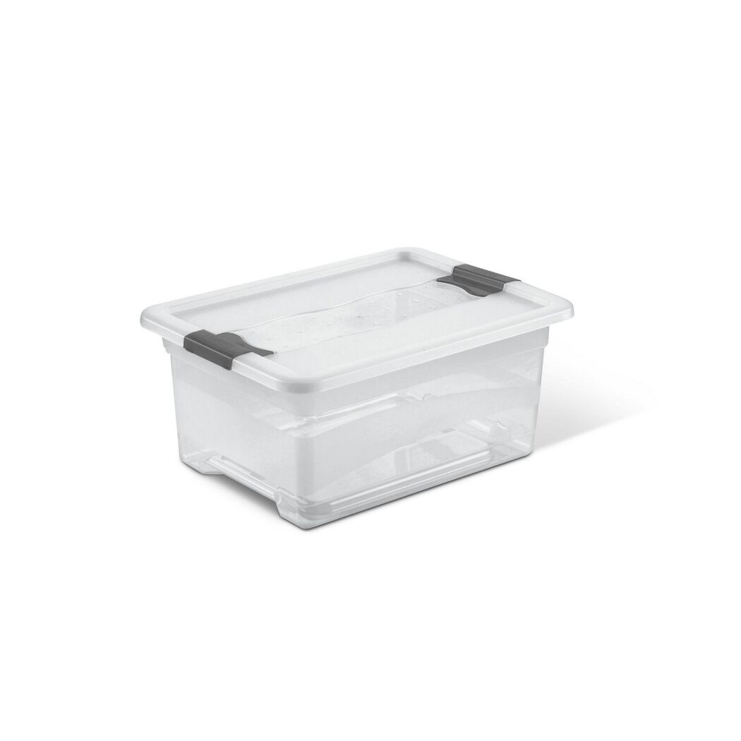 Leere durchsichtige Aufbewahrungsbox mit Deckel