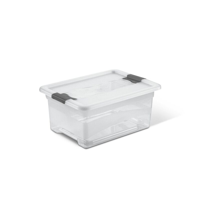 Leere durchsichtige Aufbewahrungsbox mit Deckel