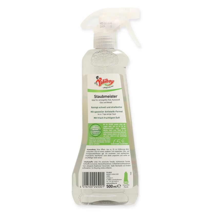 Flasche Poliboy Staubmeister mit Sprühkopf