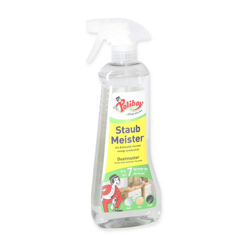 Poliboy Staubmeister mit Sprühflasche