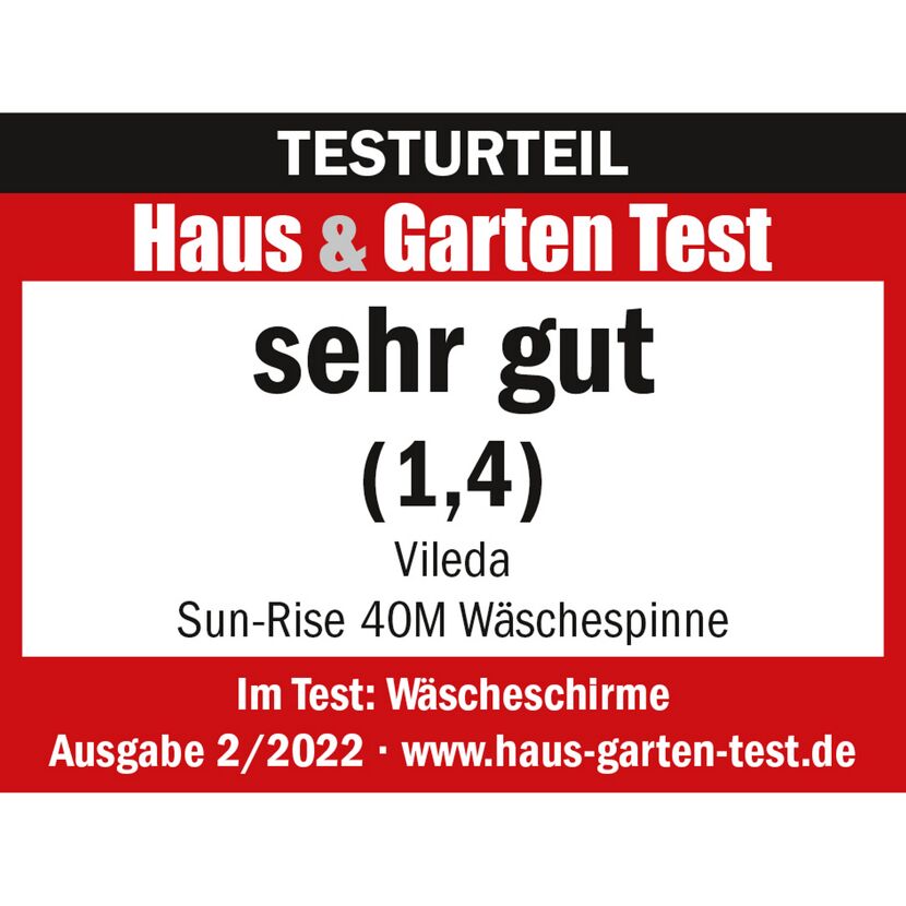Vileda Sun-Rise 40M Wäschespinne, Testurteil sehr gut (1,4)