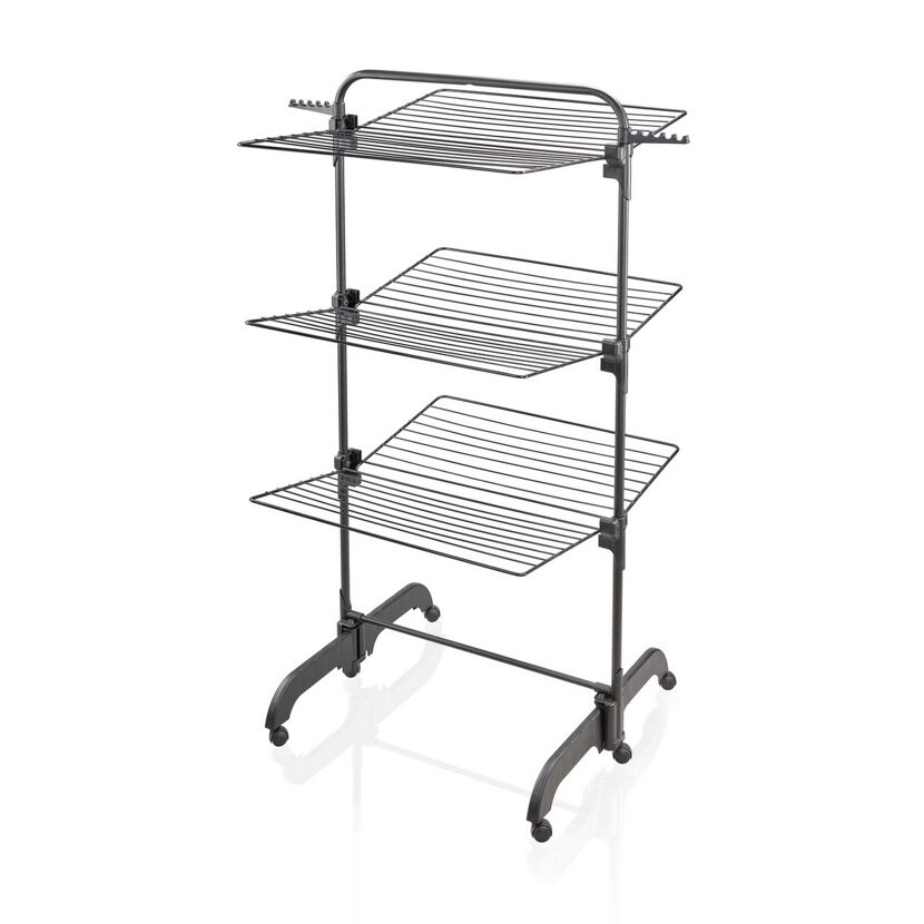 Wäscheständer 'Comfort Tower 420 Black' grau 96 x 96 x 145 cm