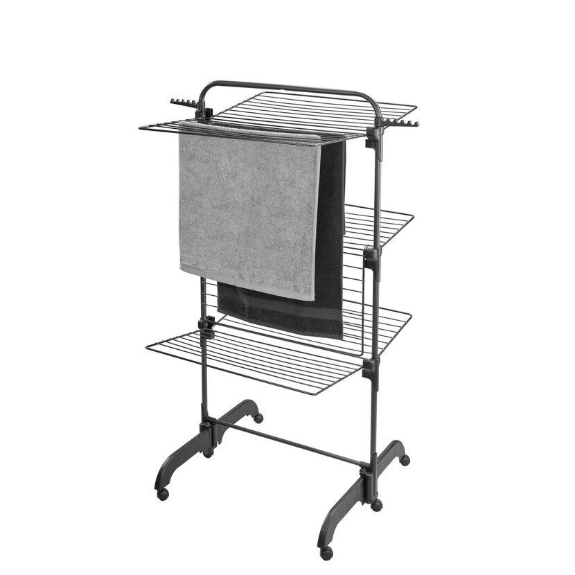 Wäscheständer 'Comfort Tower 420 Black' grau 96 x 96 x 145 cm