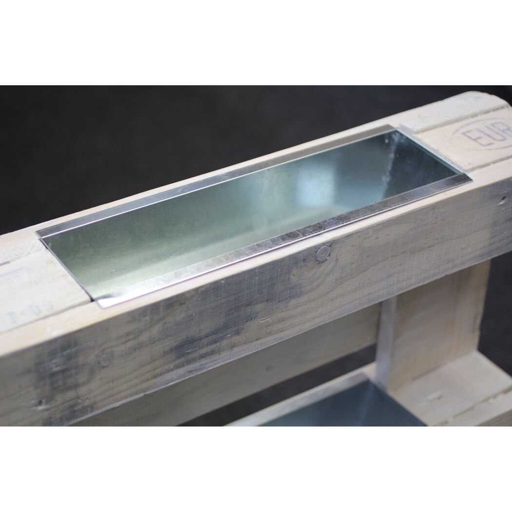 Pflanzkasten für Palettenbau Zink 38 x 13 x 9,5 cm