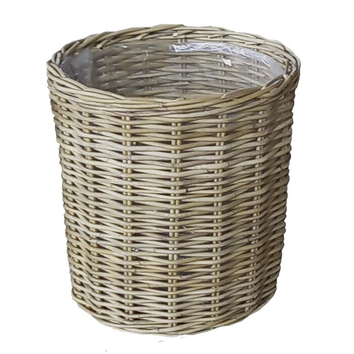 RattanÜbertopf natur/grau Ø 40 x 42 cm
