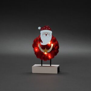 LED-Holzsilhouette 'Santa mit Baumwolle' 6 LEDs warmweiß 10,8 x 5,3 cm