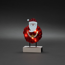 Verkleinertes Bild von LED-Holzsilhouette 'Santa mit Baumwolle' 6 LEDs warmweiß 10,8 x 5,3 cm