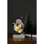 Verkleinertes Bild von LED-Holzsilhouette 'Schneemann mit Baumwolle' 6 LEDs warmweiß 13,3 x 5,3 cm