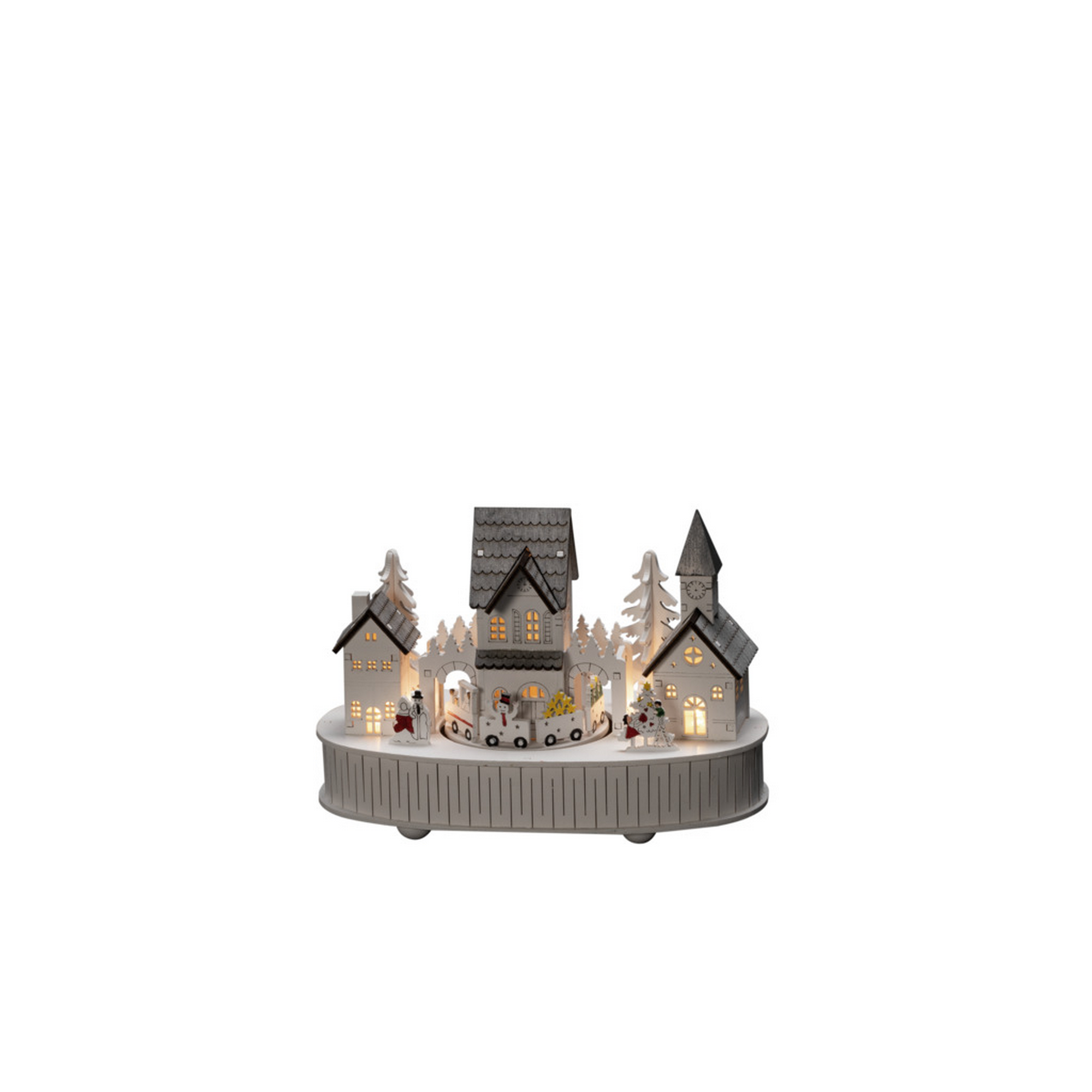 LED-Holzsilhouette 'Haus und Kirche' 5 LEDs warmweiß 22,7 x 12,7 cm + product picture
