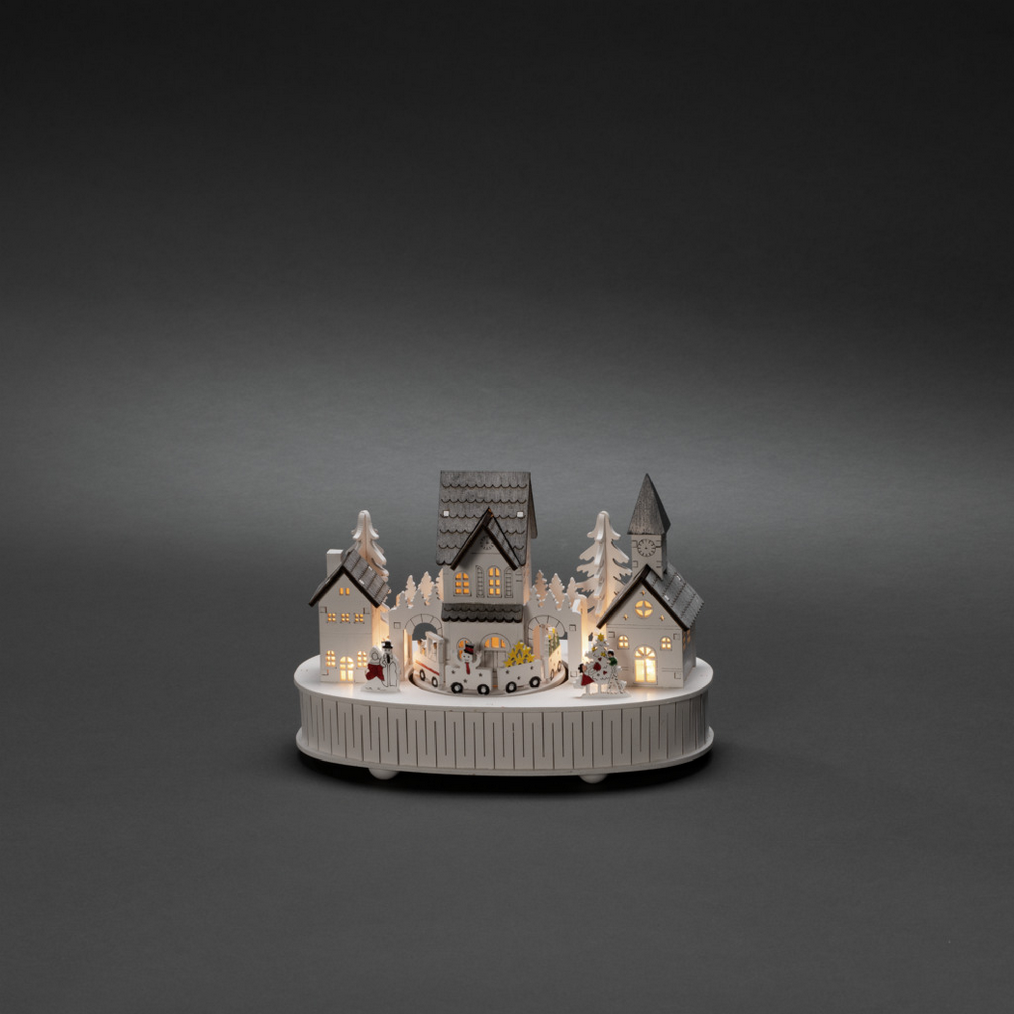 LED-Holzsilhouette 'Haus und Kirche' 5 LEDs warmweiß 22,7 x 12,7 cm + product picture