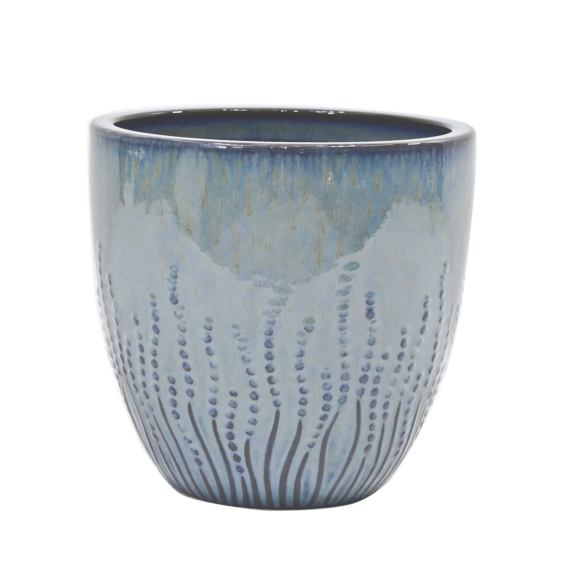 Pflanzgefäß 'Split' grün Ø 33 x 35 cm