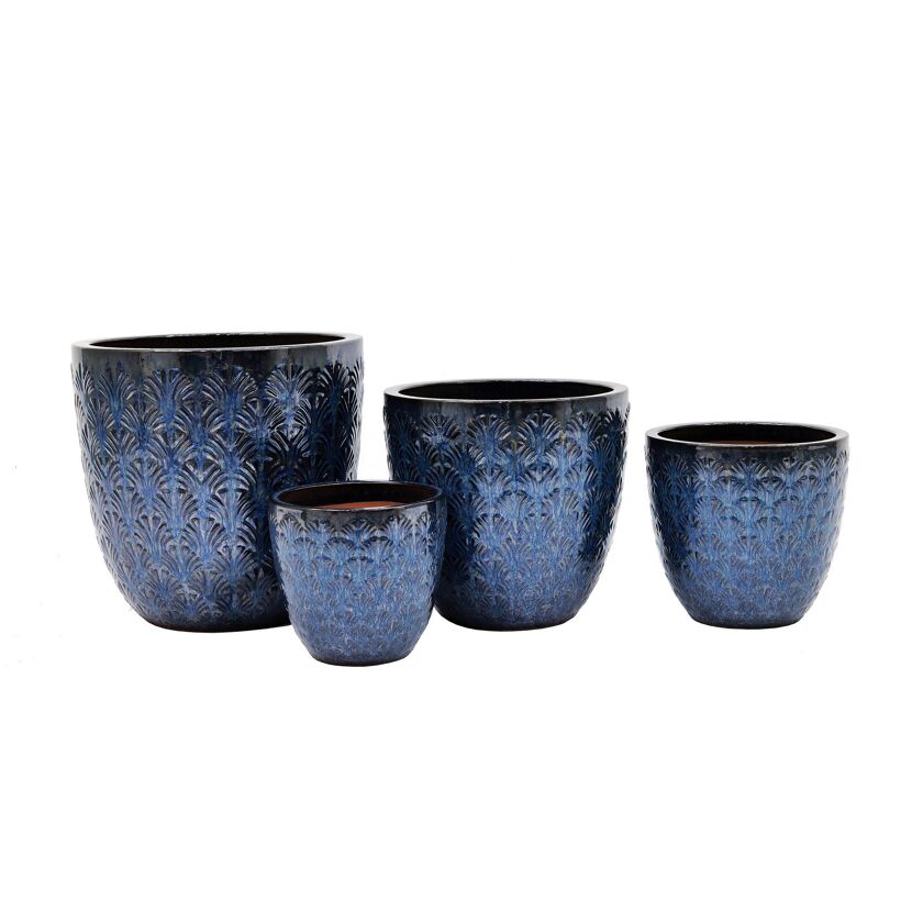 Pflanzgefäß 'Split' blau Ø 33 x 30 cm