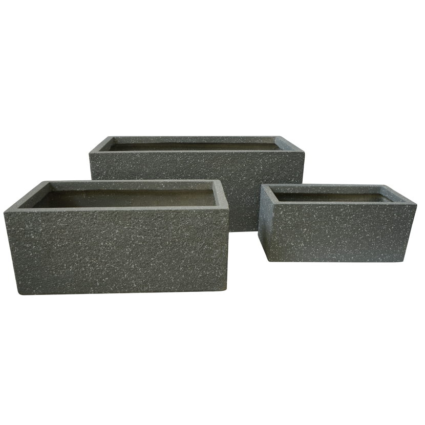 toom Blumenkasten 'Bosavi' Fibreclay grau 56 x 27 x 25 cm | toom Baumarkt