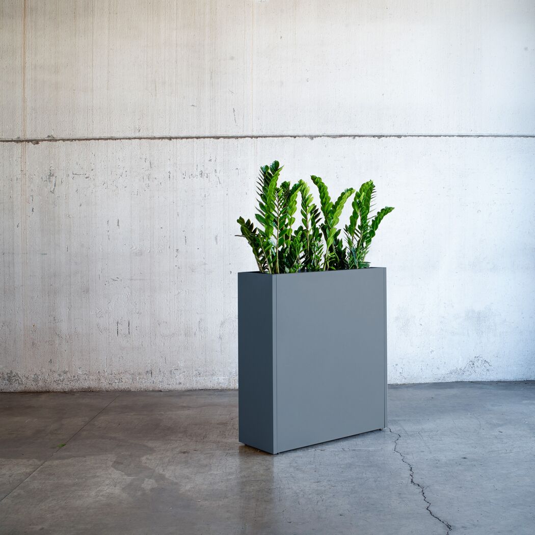 Hochbeet-Pflanzkübel 'Cube' Metall anthrazit 100 x 40 x 115 cm