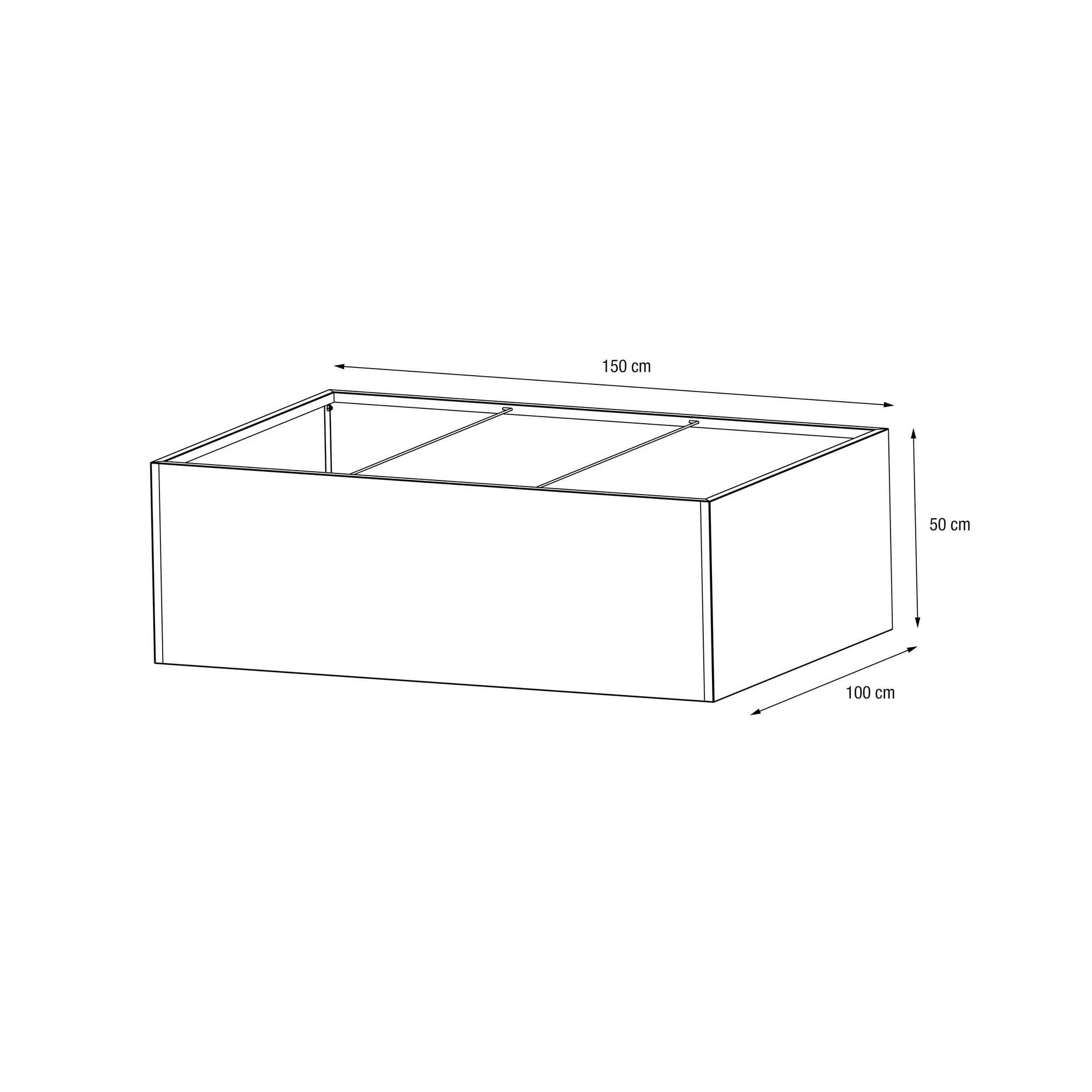 Pflanzkübel 'Cube' Metall anthrazit 150 x 100 x 50 cm + product picture