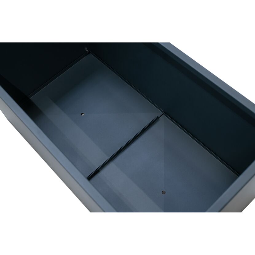 Pflanzkübel 'Cube' Metall anthrazit 100 x 50 x 50 cm