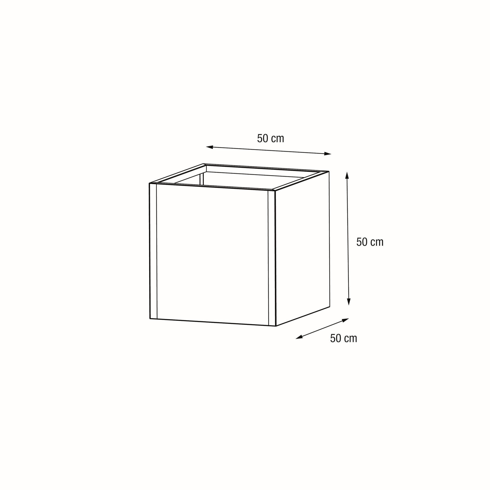 Pflanzkübel 'Cube' Metall anthrazit 50 x 50 x 50 cm + product picture