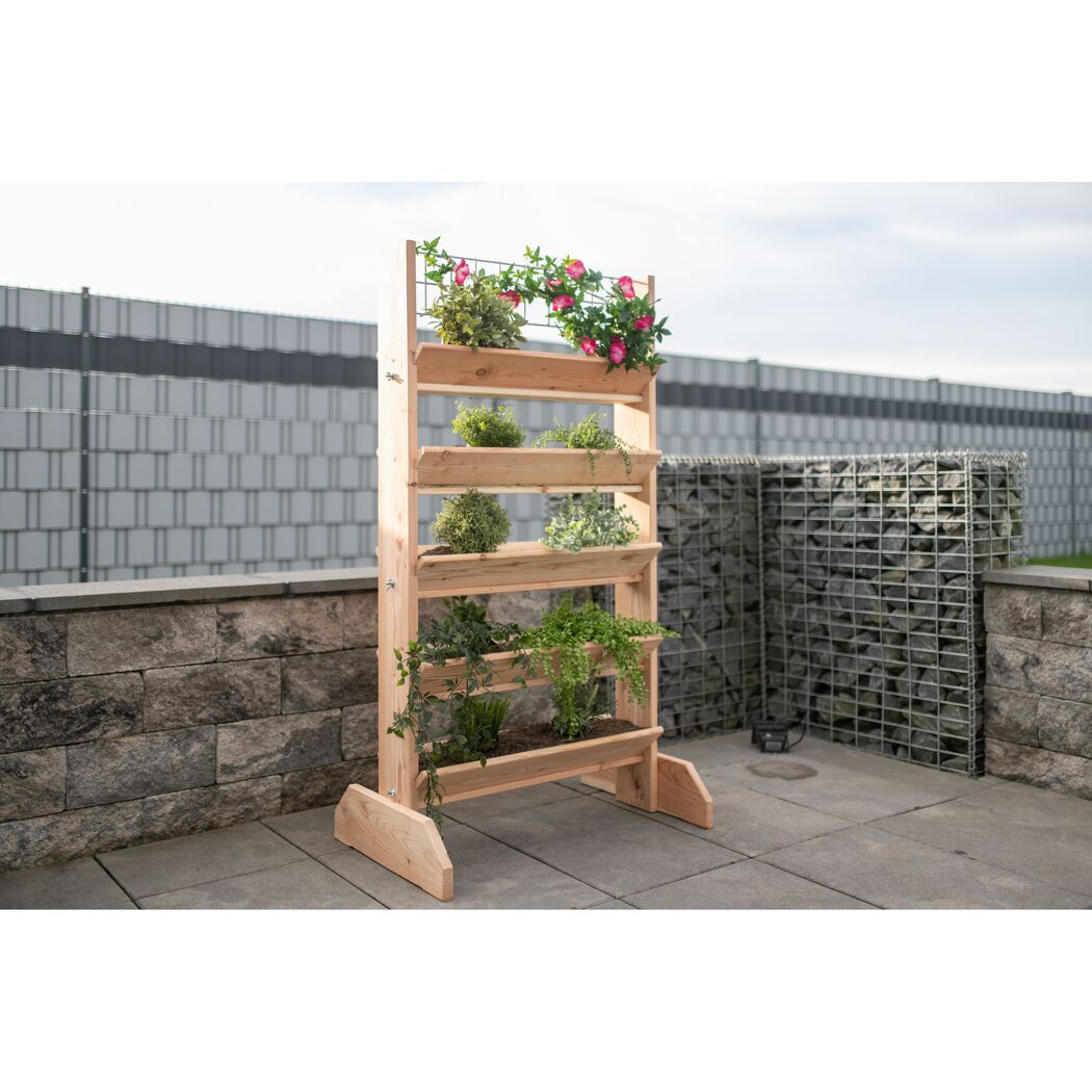 Kräuterregal 'Viktoria XL' Holz natur mit Rankgitter 50 x 80 x 140 cm