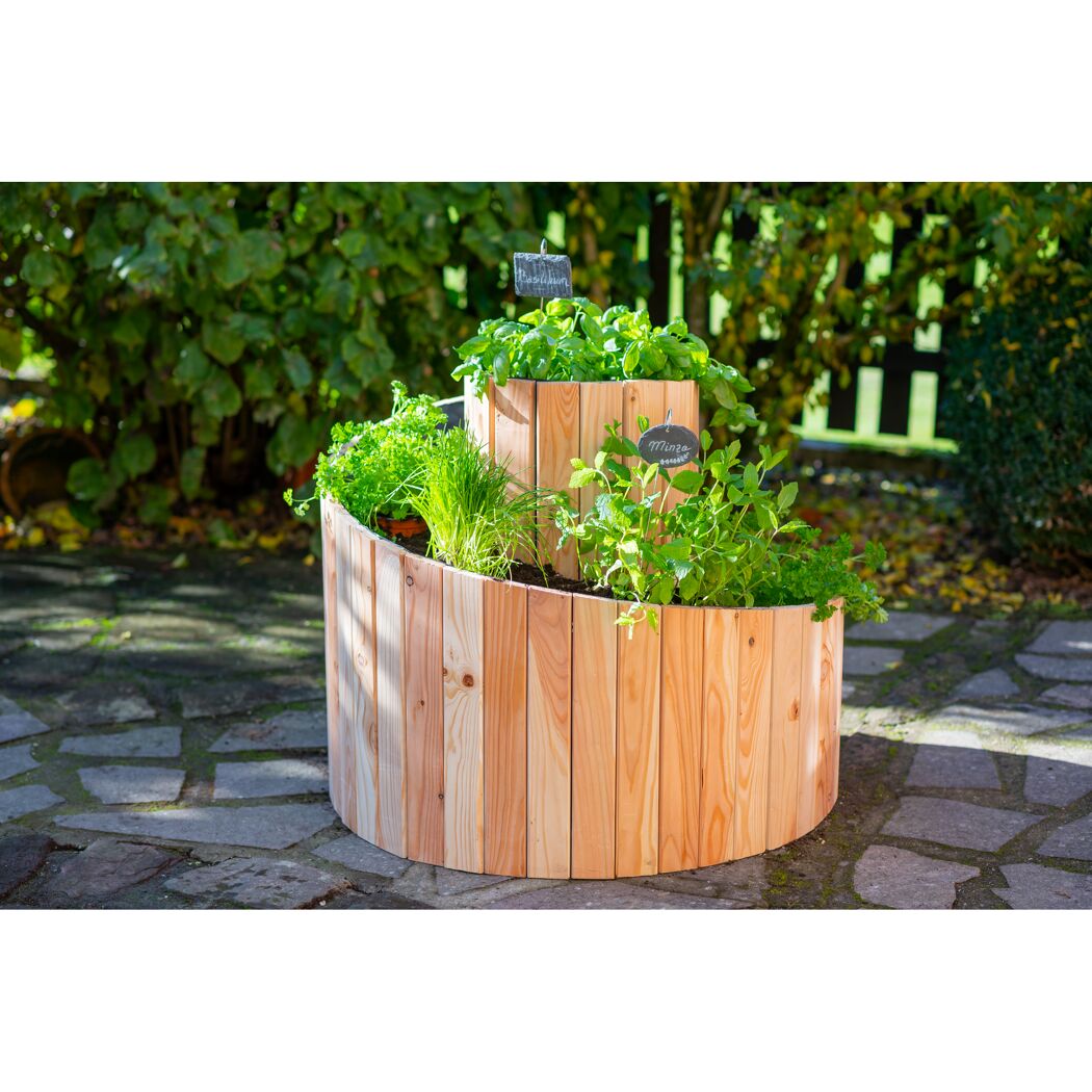 Kräuterspirale 'Luise' Holz natur 400 x 55 x 74 cm