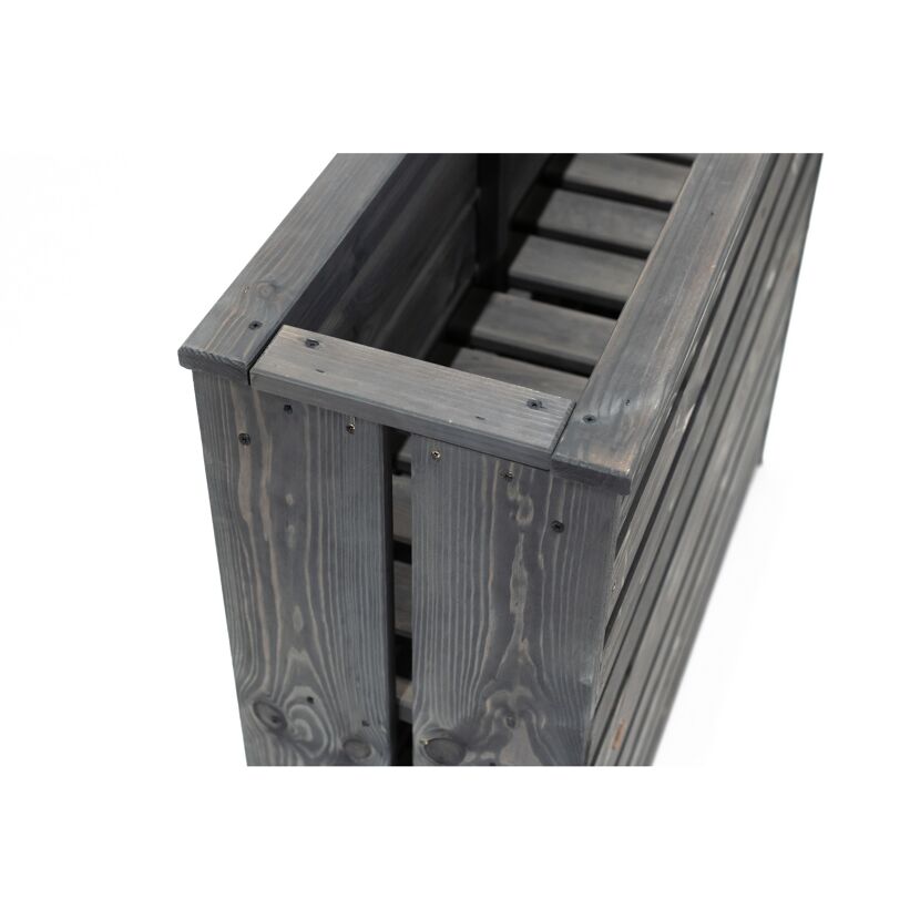 Pflanzkasten 'Solo' Holz grau mit Stauraum 100 x 30 x 88 cm