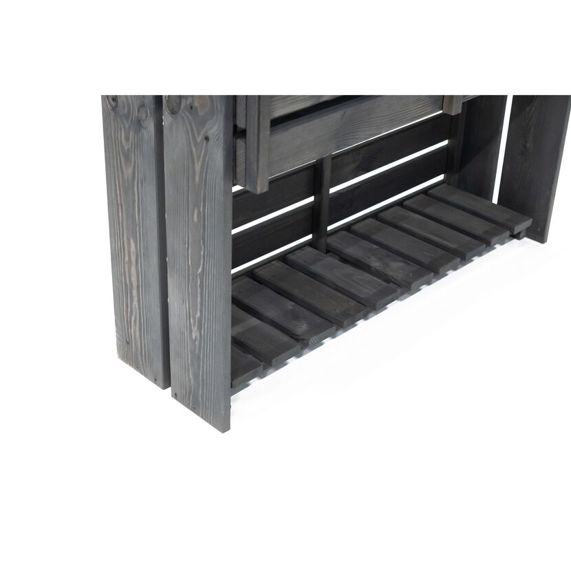 Pflanzkasten 'Solo' Holz grau mit Stauraum 100 x 30 x 88 cm