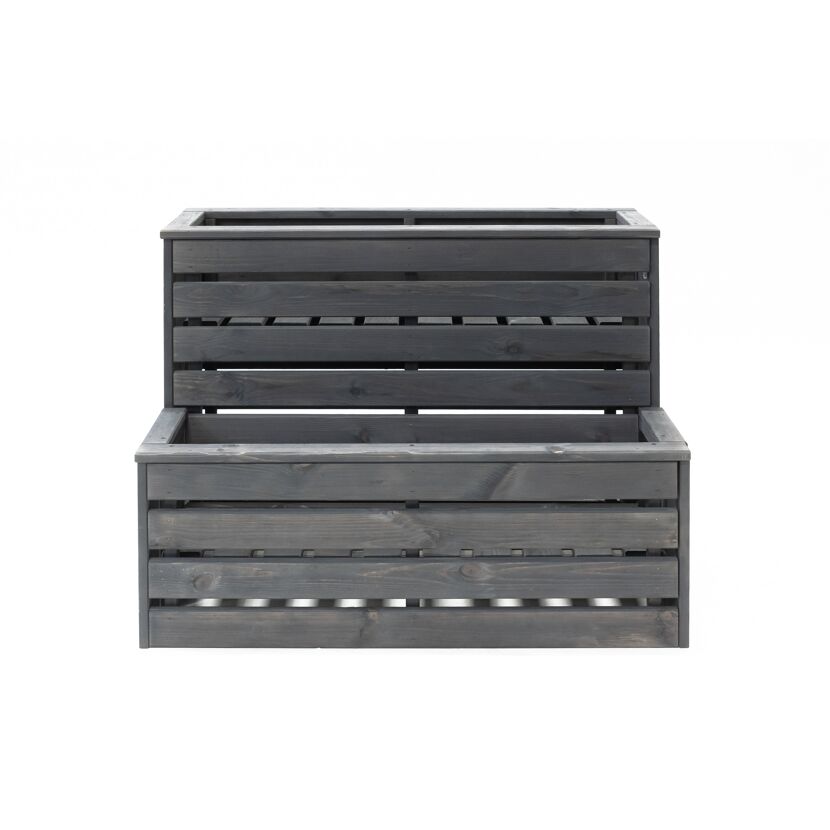 Pflanzkasten 'Duett' Holz grau 100 x 56 x 72 cm