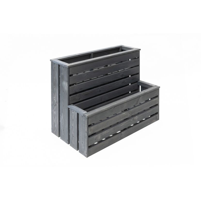 Pflanzkasten 'Duett' Holz grau 100 x 56 x 72 cm