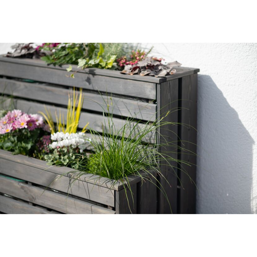 Pflanzkasten 'Duett' Holz grau 100 x 56 x 72 cm