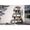 Pflanzenregal 'Ella' Holz grau 101 x 25 x 147 cm