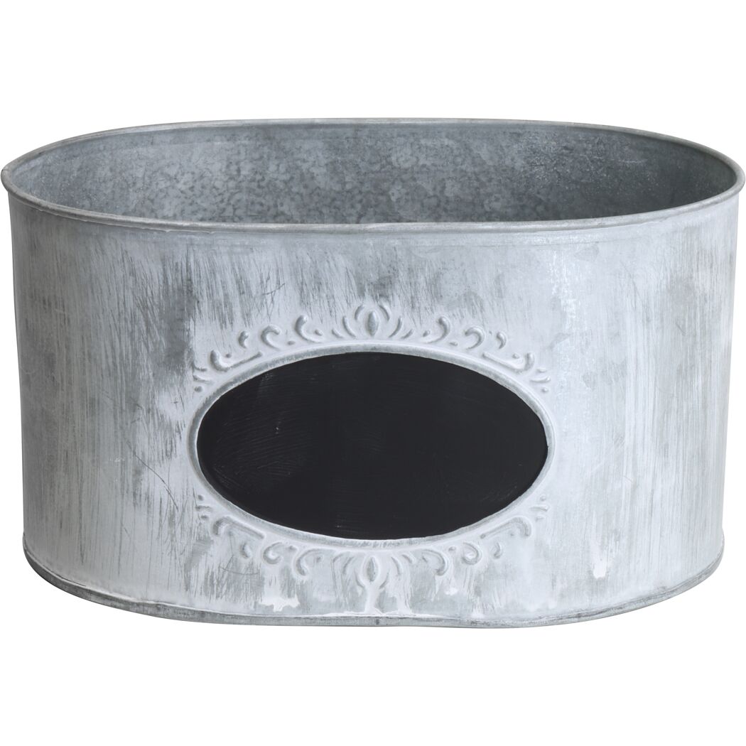 Ovales graues Metallschild
