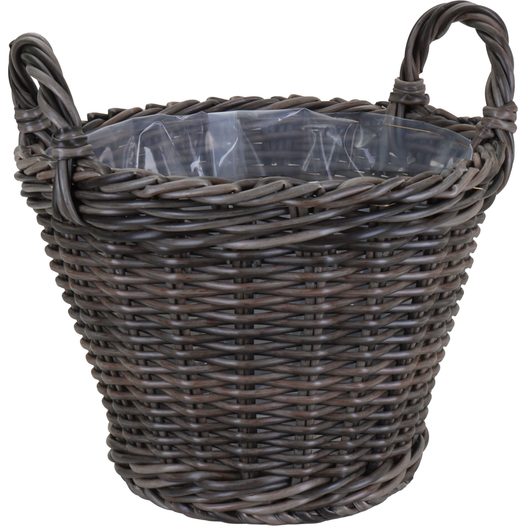 Brauner Weidekorb mit Henkeln