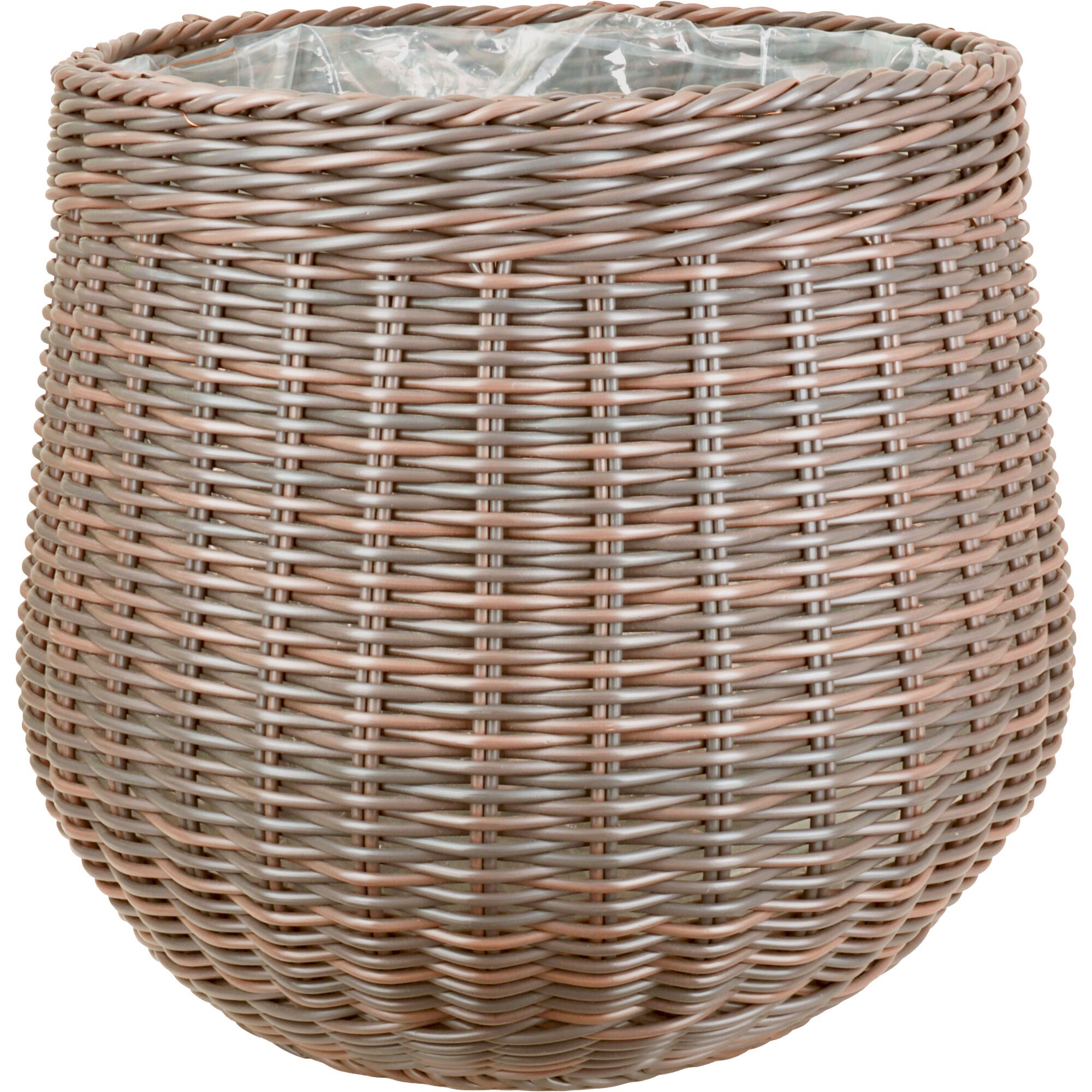 Brauner geflochtener Übertopf