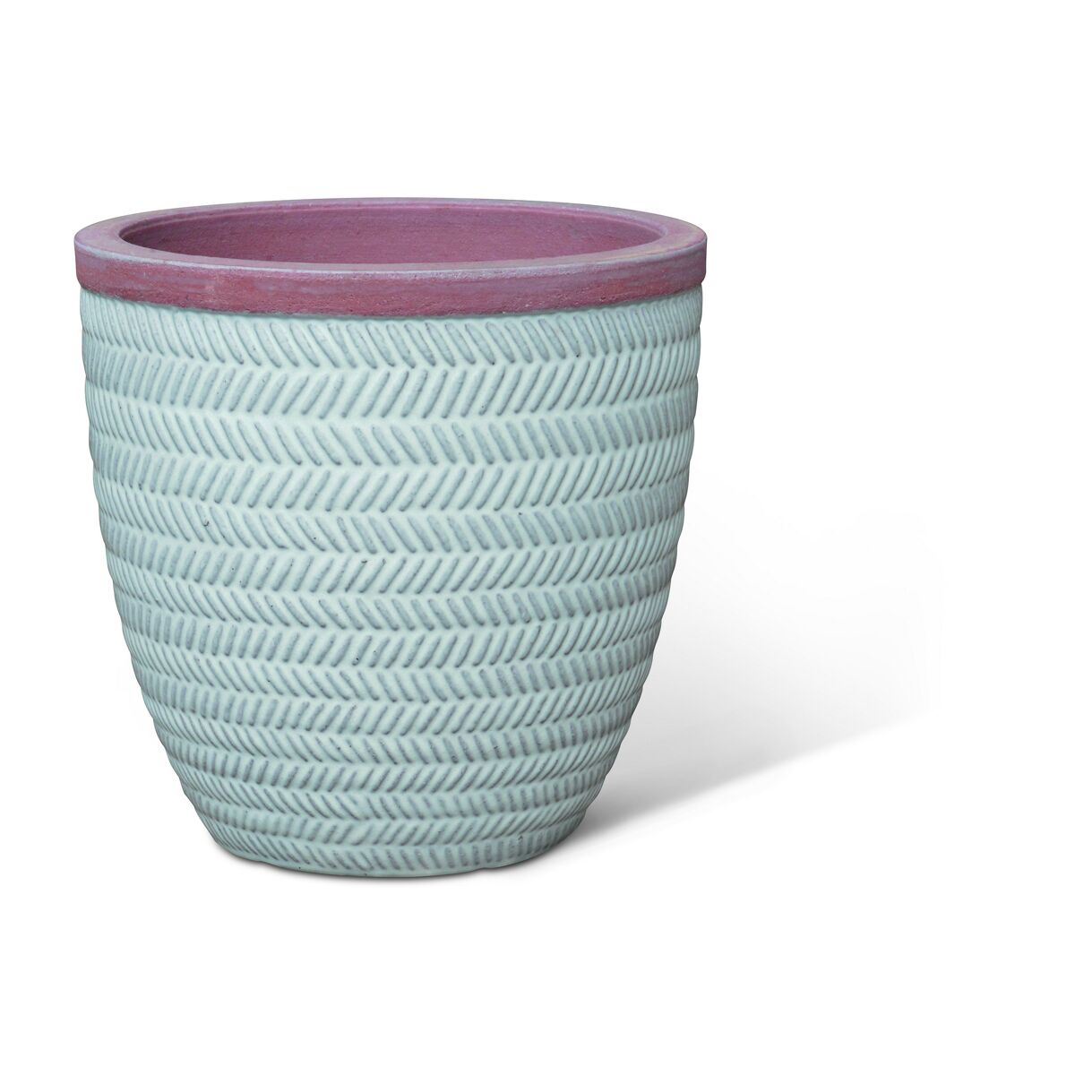 Pflanzgefäß 'Rope' Keramik weiß Ø 36 cm