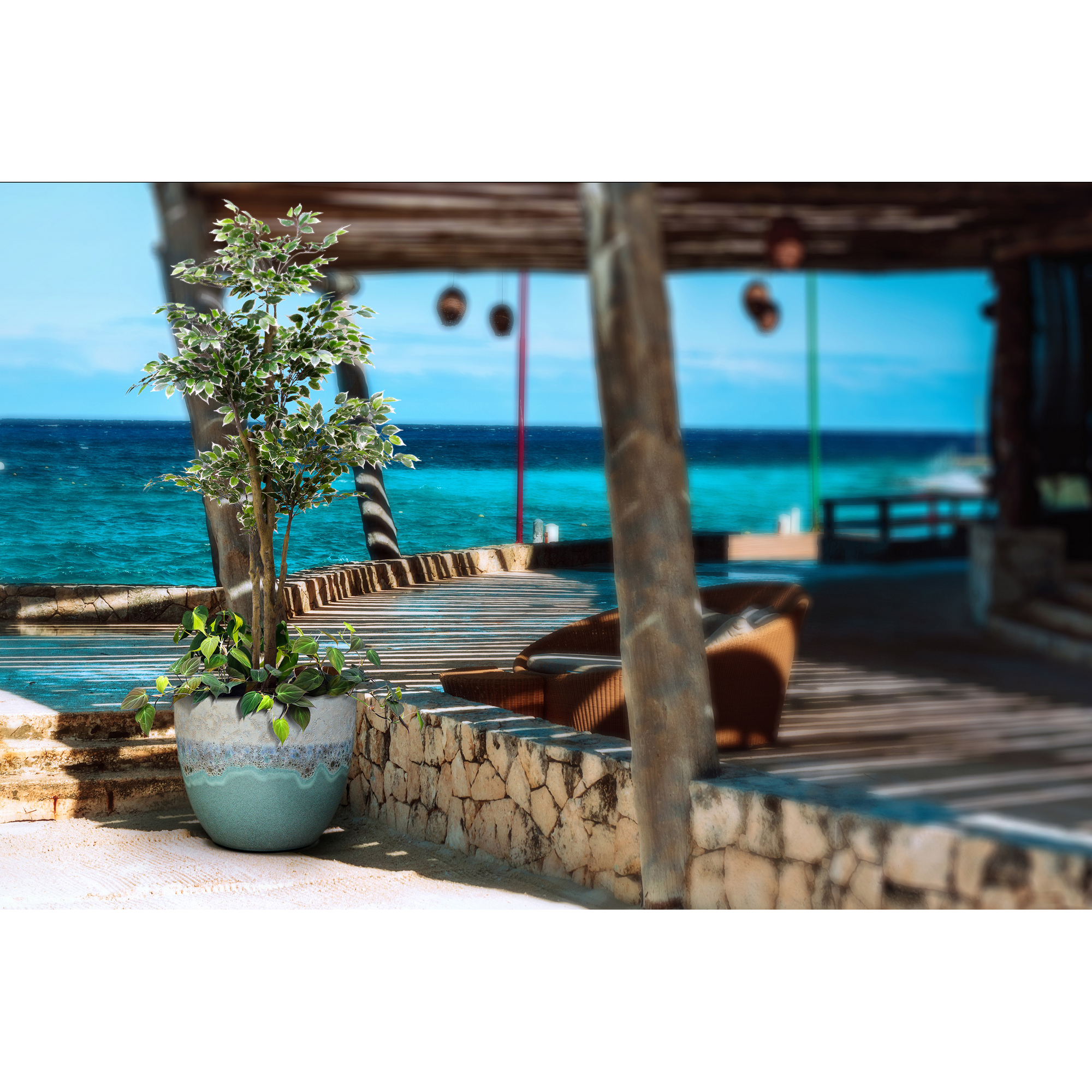 Pflanzgefäß 'Adria' grün Ø 34 x 27 cm