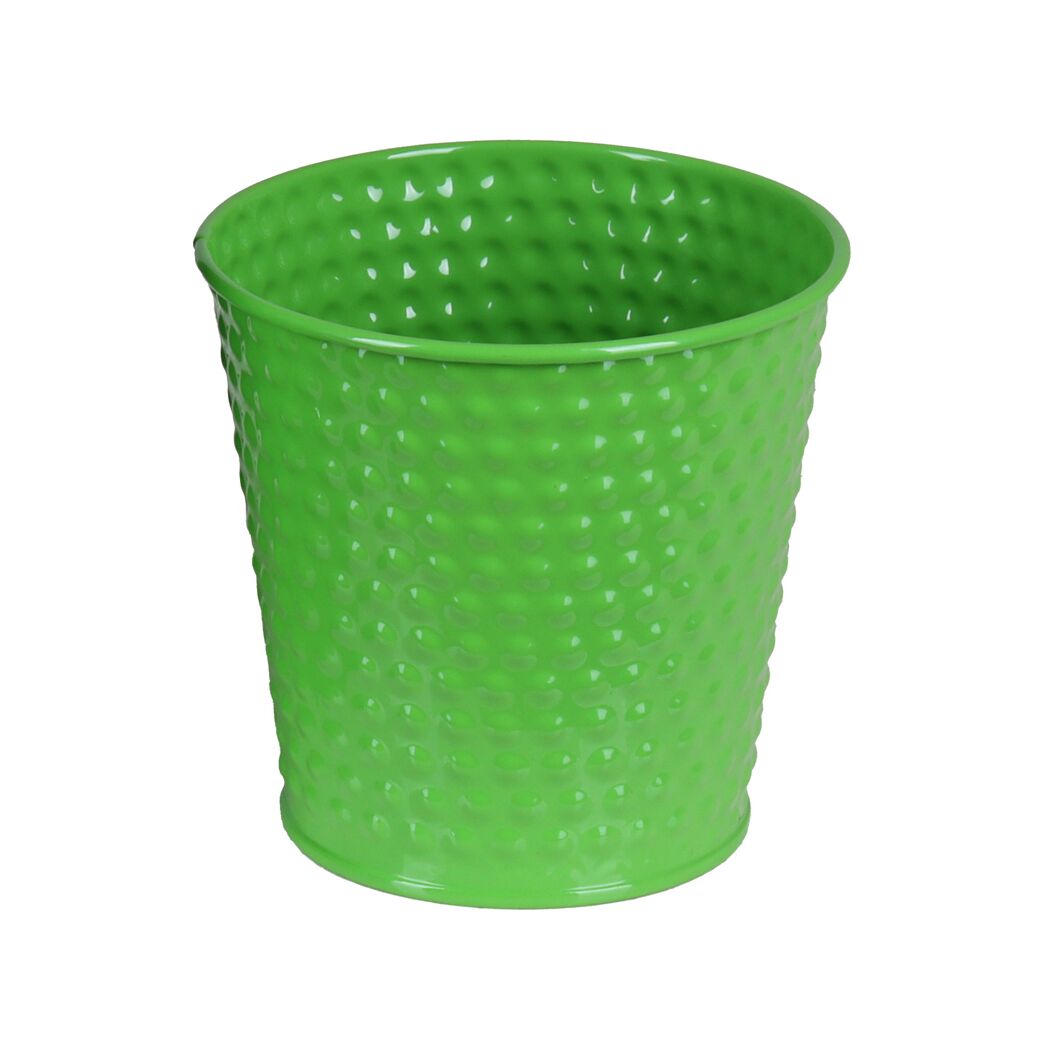 Grüner Zinktopf mit Noppenmuster