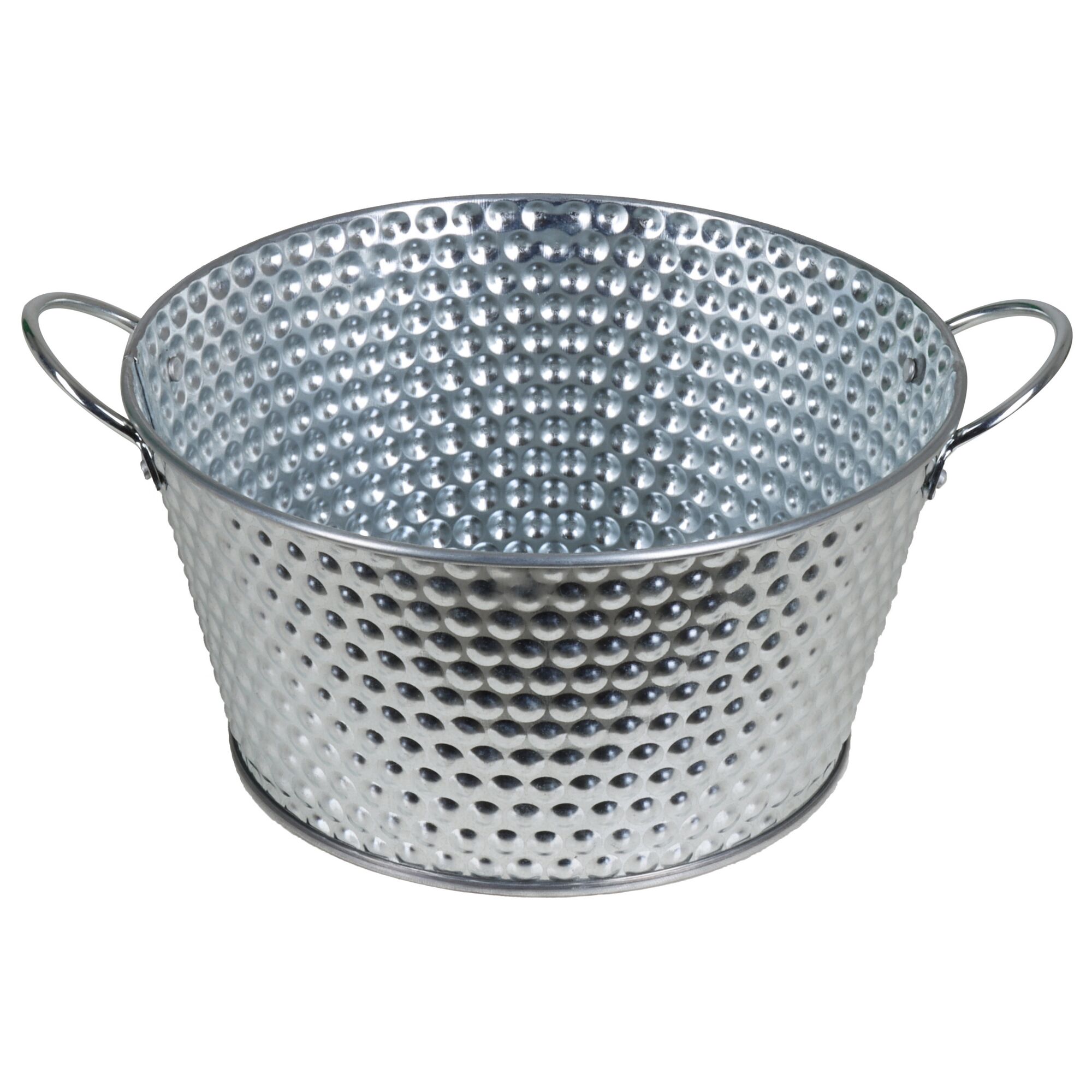 Metalltopf mit Henkeln, gepunktet